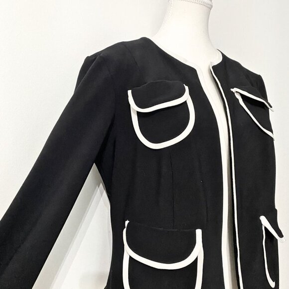 JOSEPH RIBKOFF BLACK WHITE KNITTED CARDIGAN - 12 - Picture 5 of 11